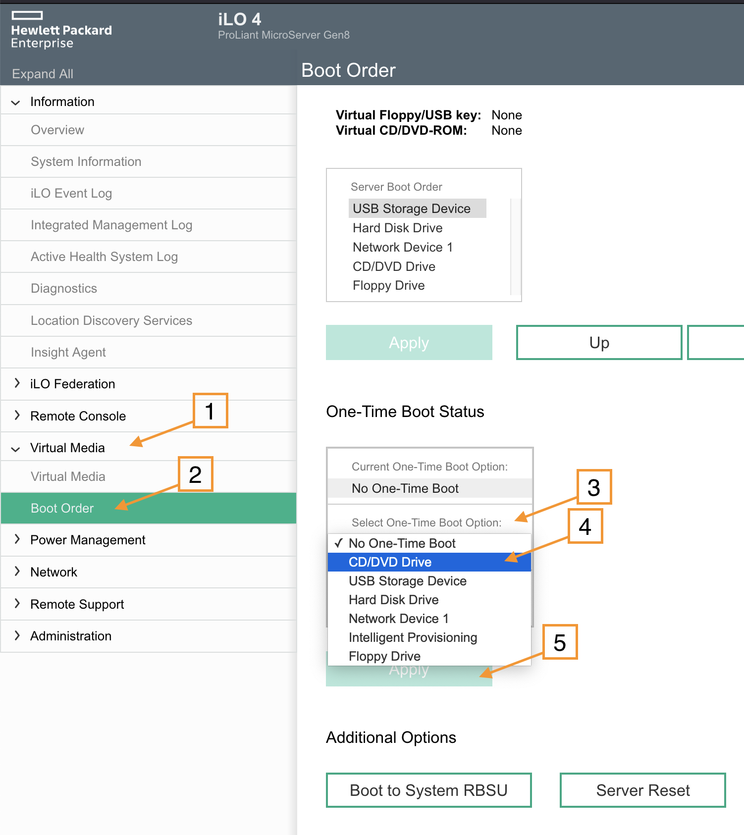 How to install Proxmox VE 6.4 in an old HPE MicroServer G8 on SATA 5